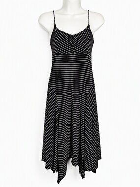Misdemeanor Vintage Y2K Striped Asymmetrical Handkerchief Hem Cami Dress XS Appx